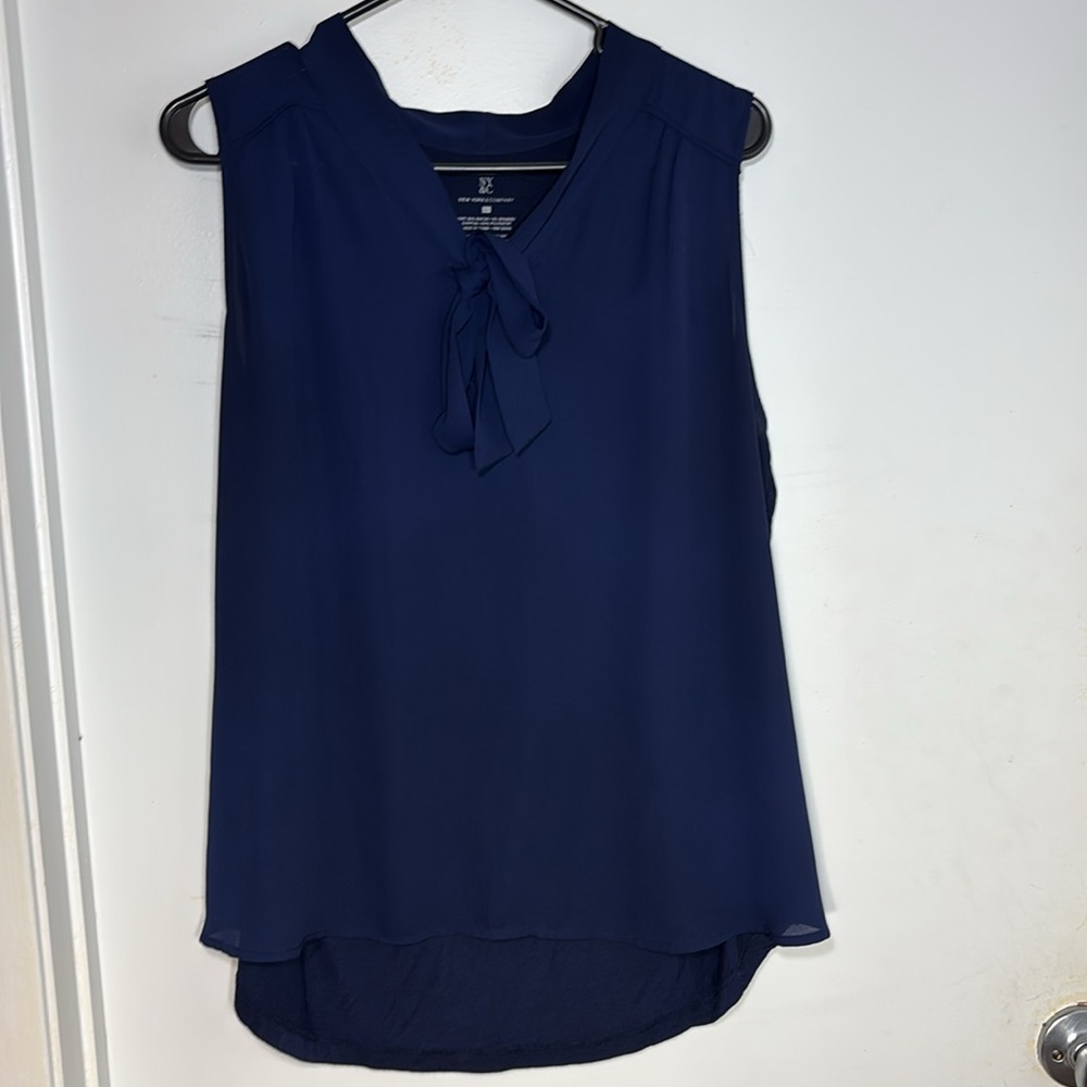 Navy Blue Sleeveless Blouse